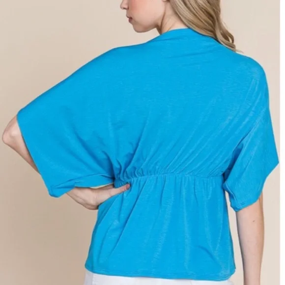 V NECK Ocean Blue Multi Wear Top - Picture 3 of 5